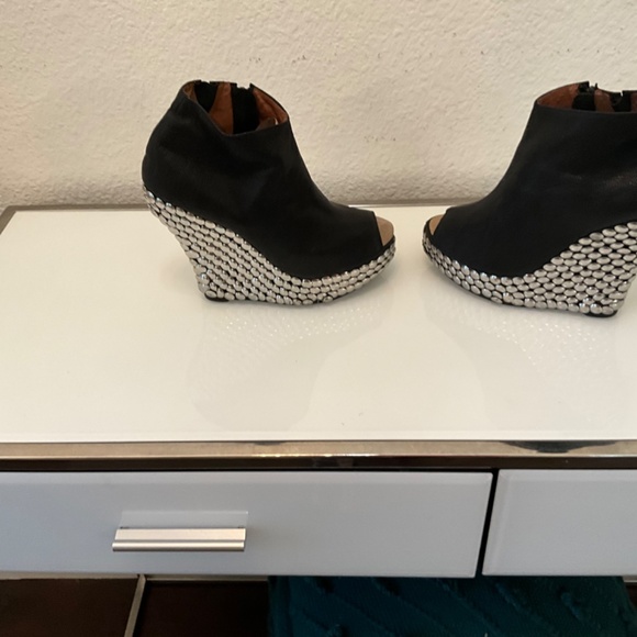 JEFFERY CAMPBELL HAVANA LAST WEDGE STUDDED PEEP TOE BOOTE 7.5 ♥️😍 - Picture 6 of 16
